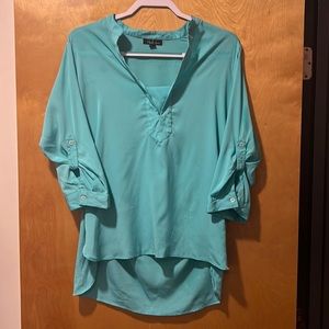 Women’s Antilia Femme Aqua V Neck Blouse Size Medium